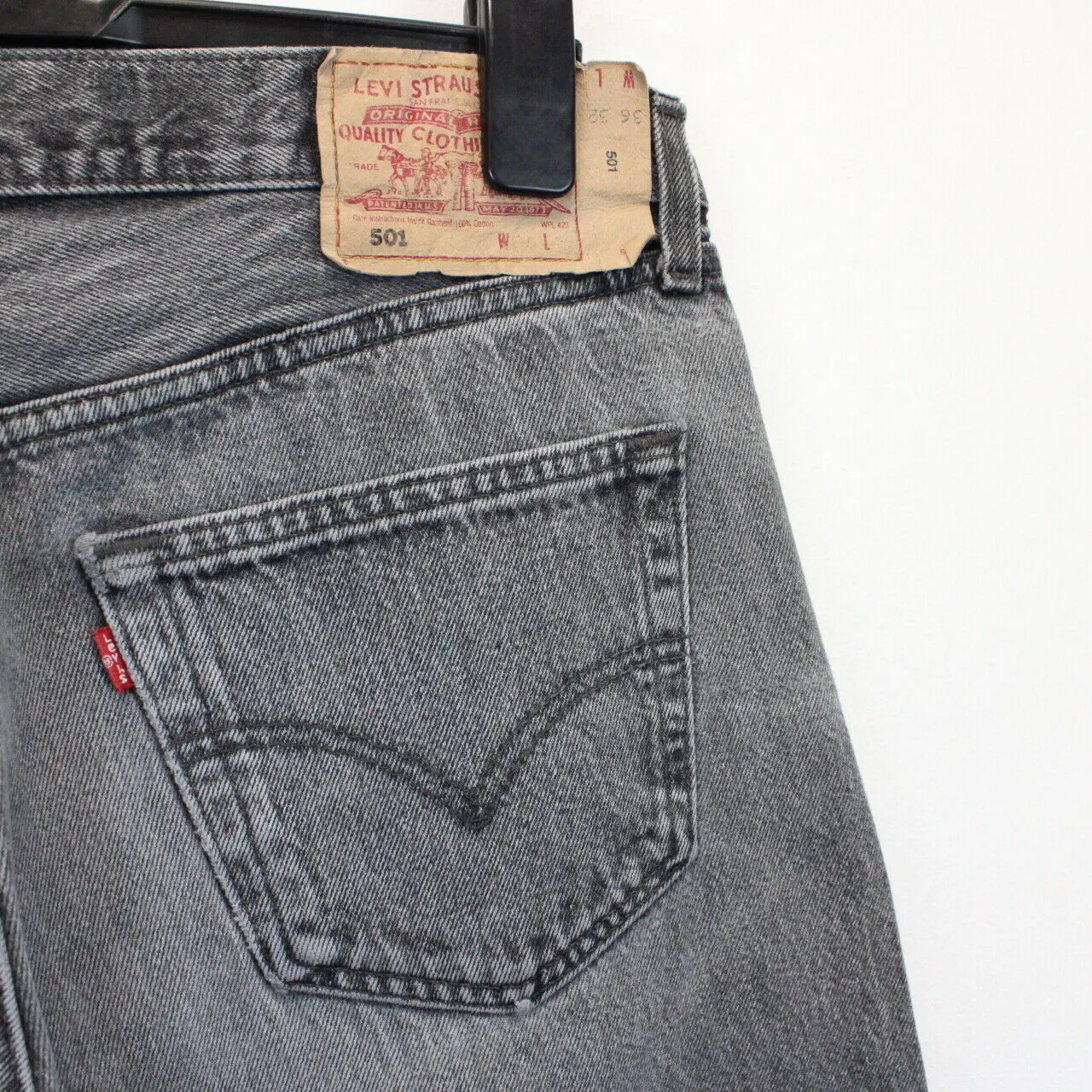 LEVIS 501 Denim Jeans Grey Charcoal | W36 L30