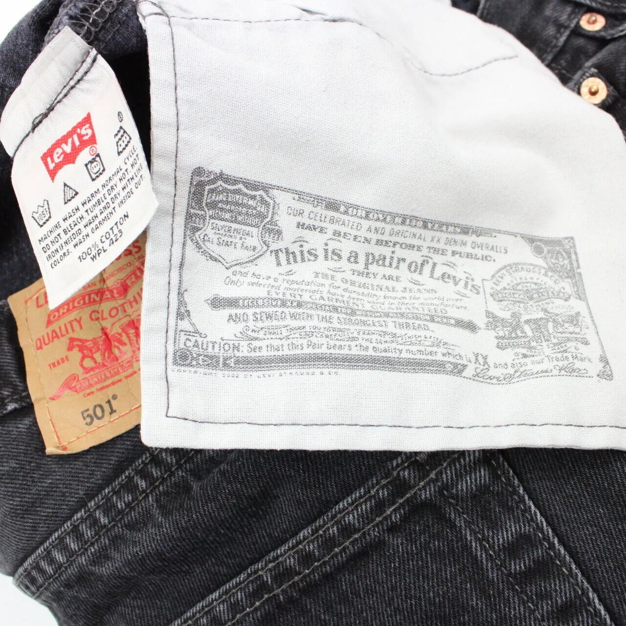 LEVIS 501 Jeans Black Charcoal | W34 L32