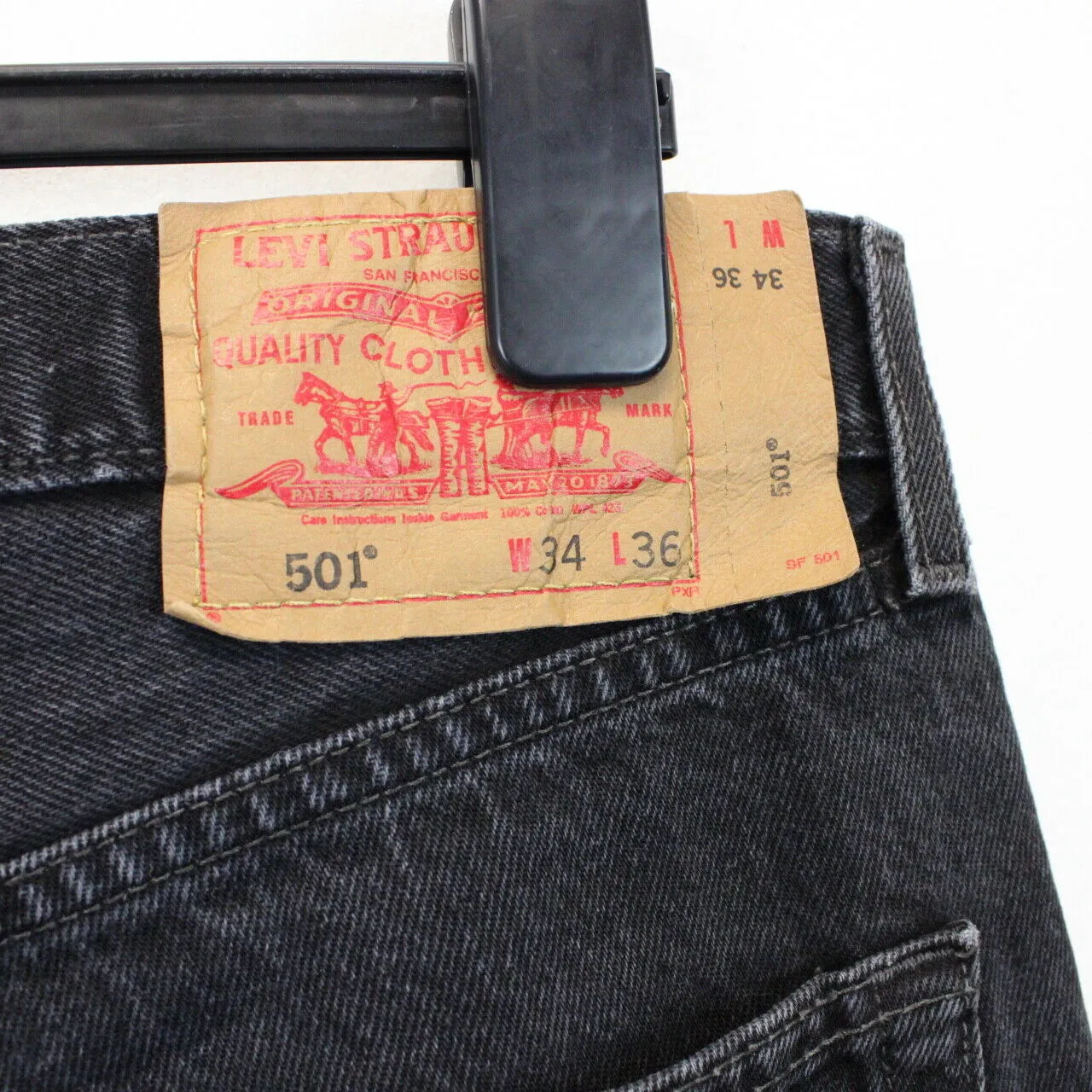 LEVIS 501 Jeans Black Charcoal | W34 L32