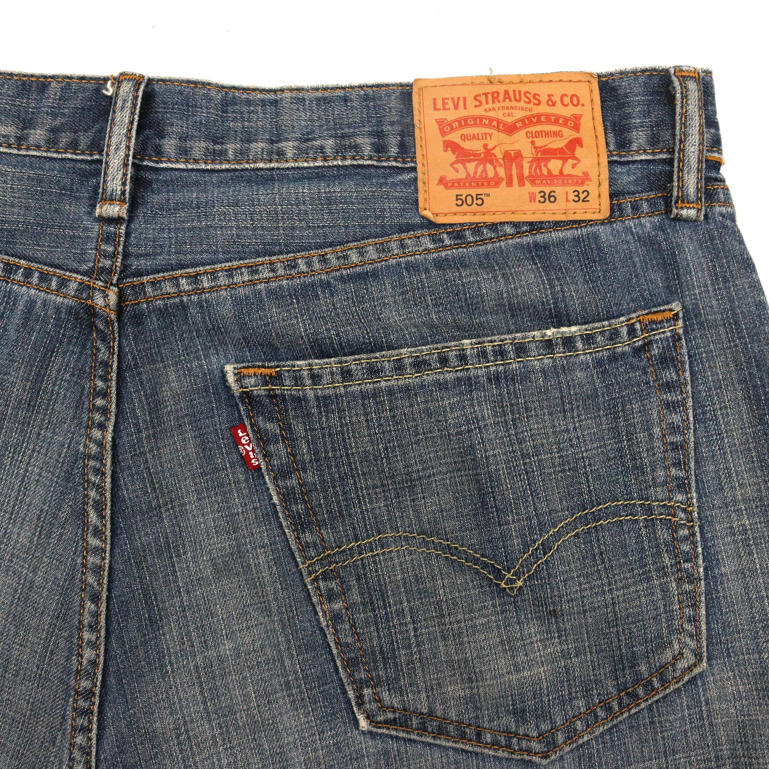 Levi's 505 Washed Dark Navy Jeans