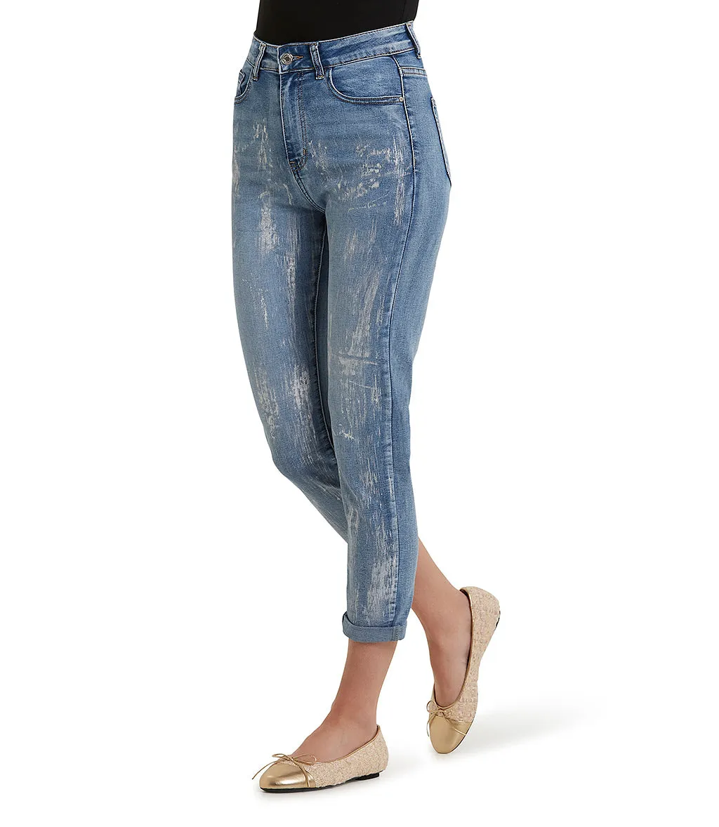 Light Blue Ripped Slim-fit Jeans