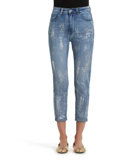 Light Blue Ripped Slim-fit Jeans