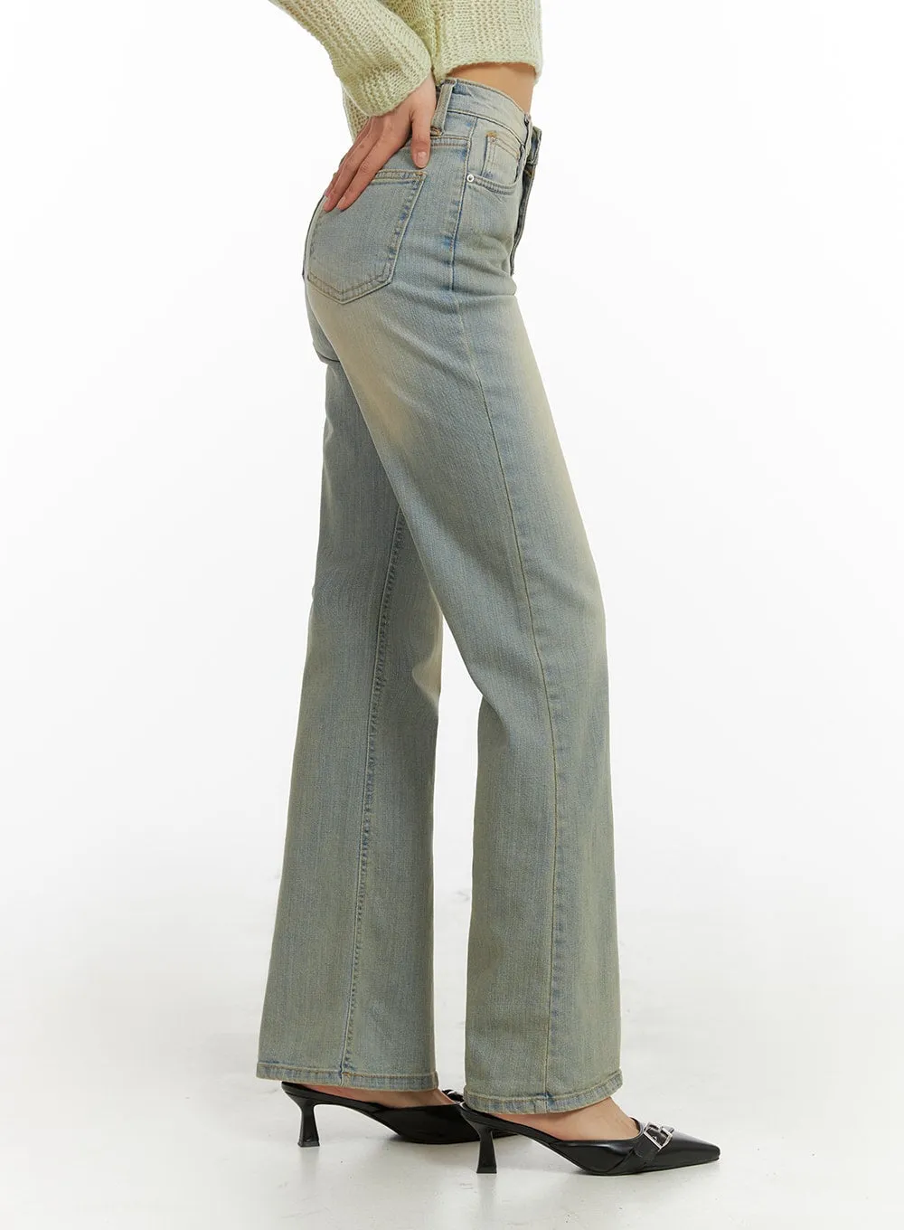 Light Blue Slim Bootcut Jeans - Women's Denim Pants