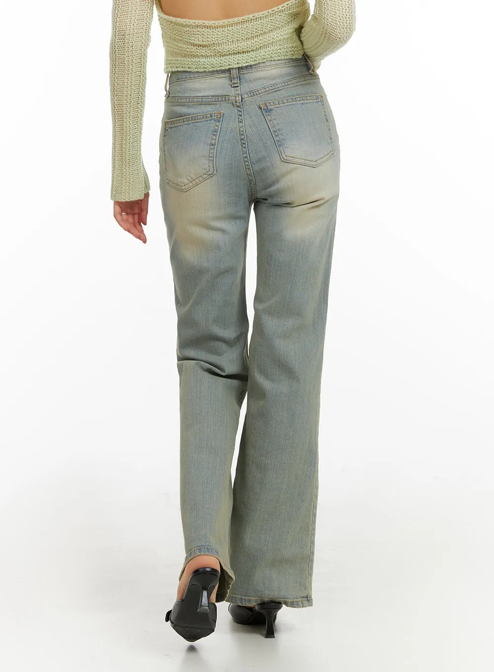 Light Blue Slim Bootcut Jeans - Women's Denim Pants