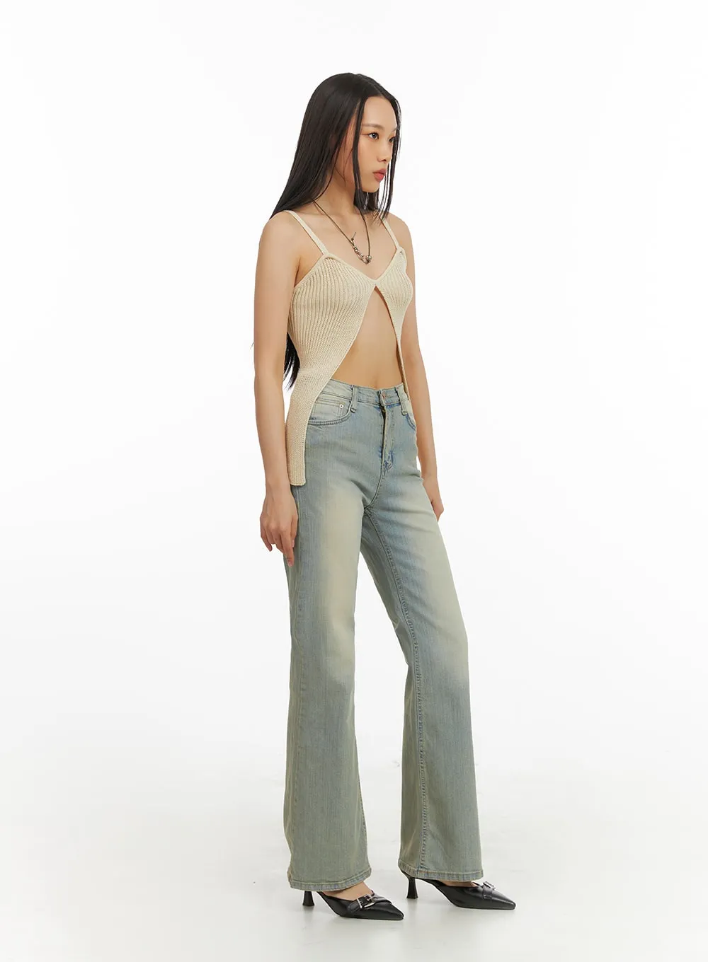 Light Blue Slim Bootcut Jeans - Women's Denim Pants