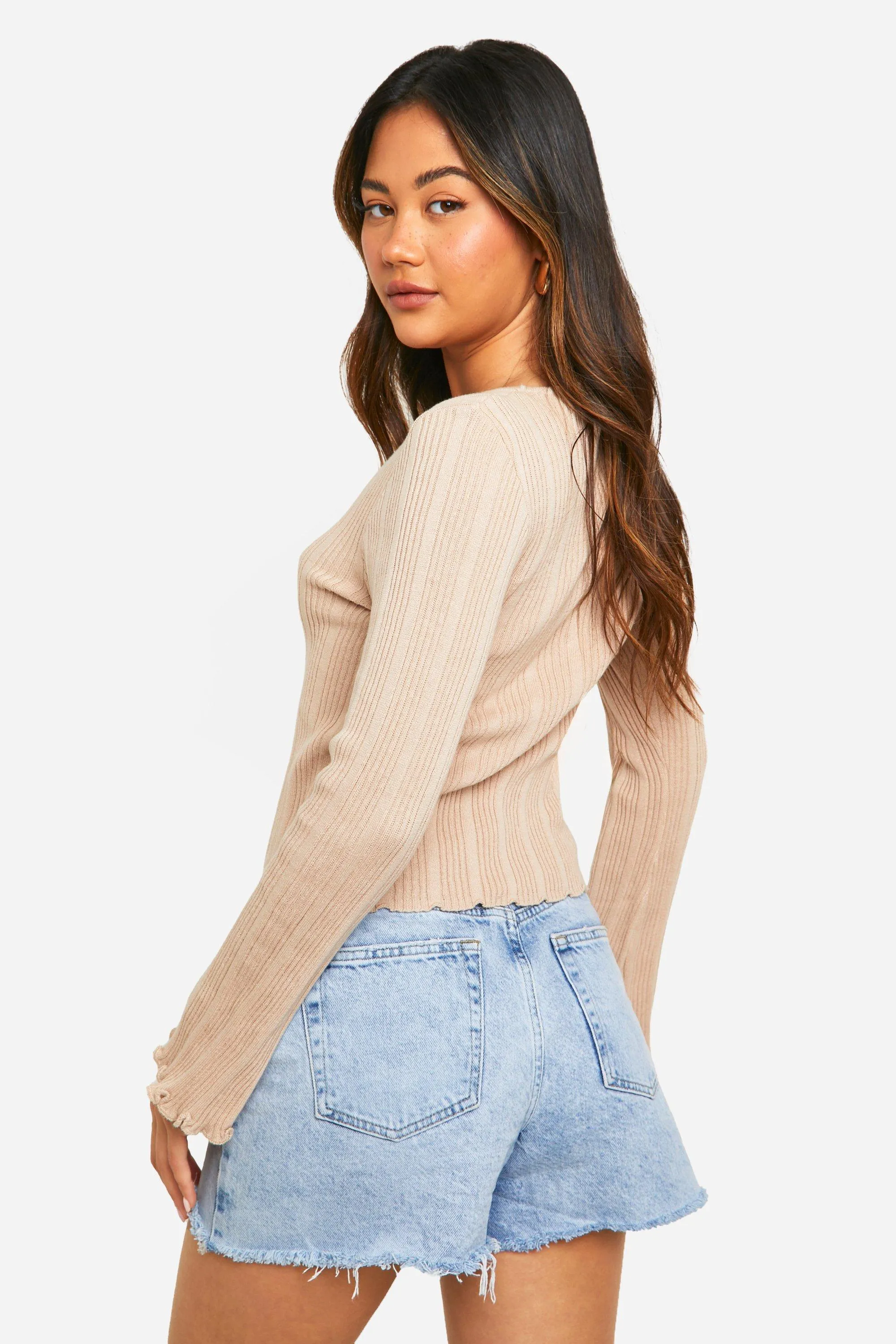 Lightweight Rib Knit Button Cardigan for Women | boohoo