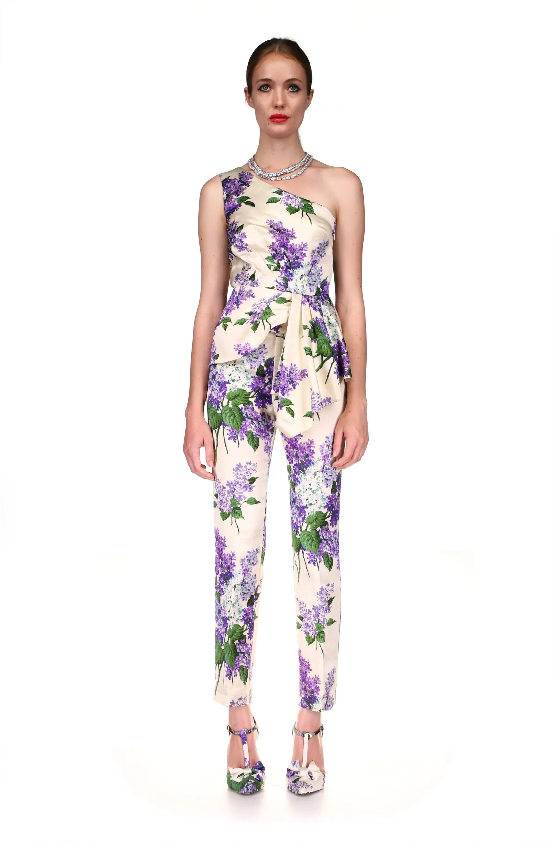 'LILAC GARDEN' ONE SHOULDER BLOUSE