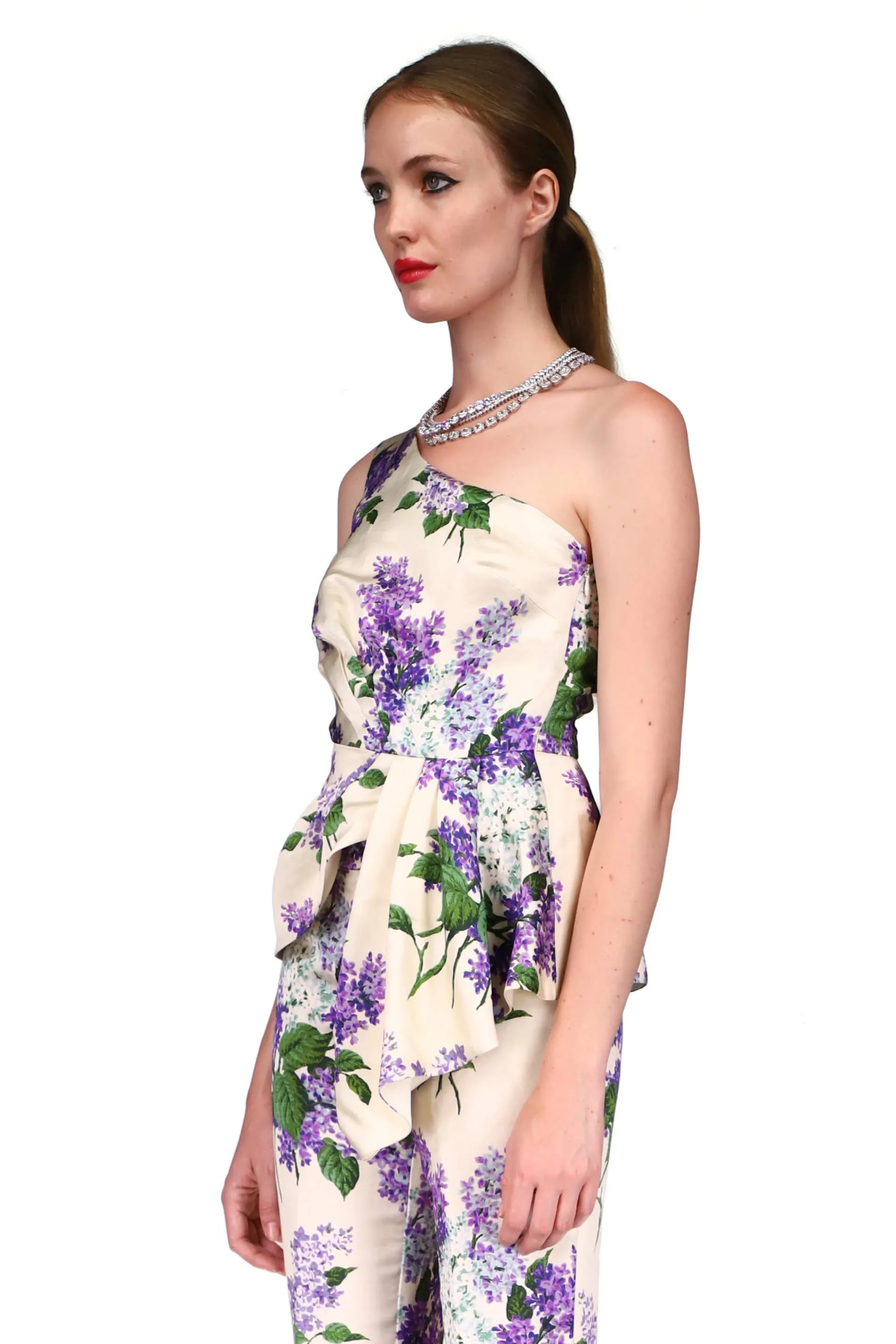 'LILAC GARDEN' ONE SHOULDER BLOUSE