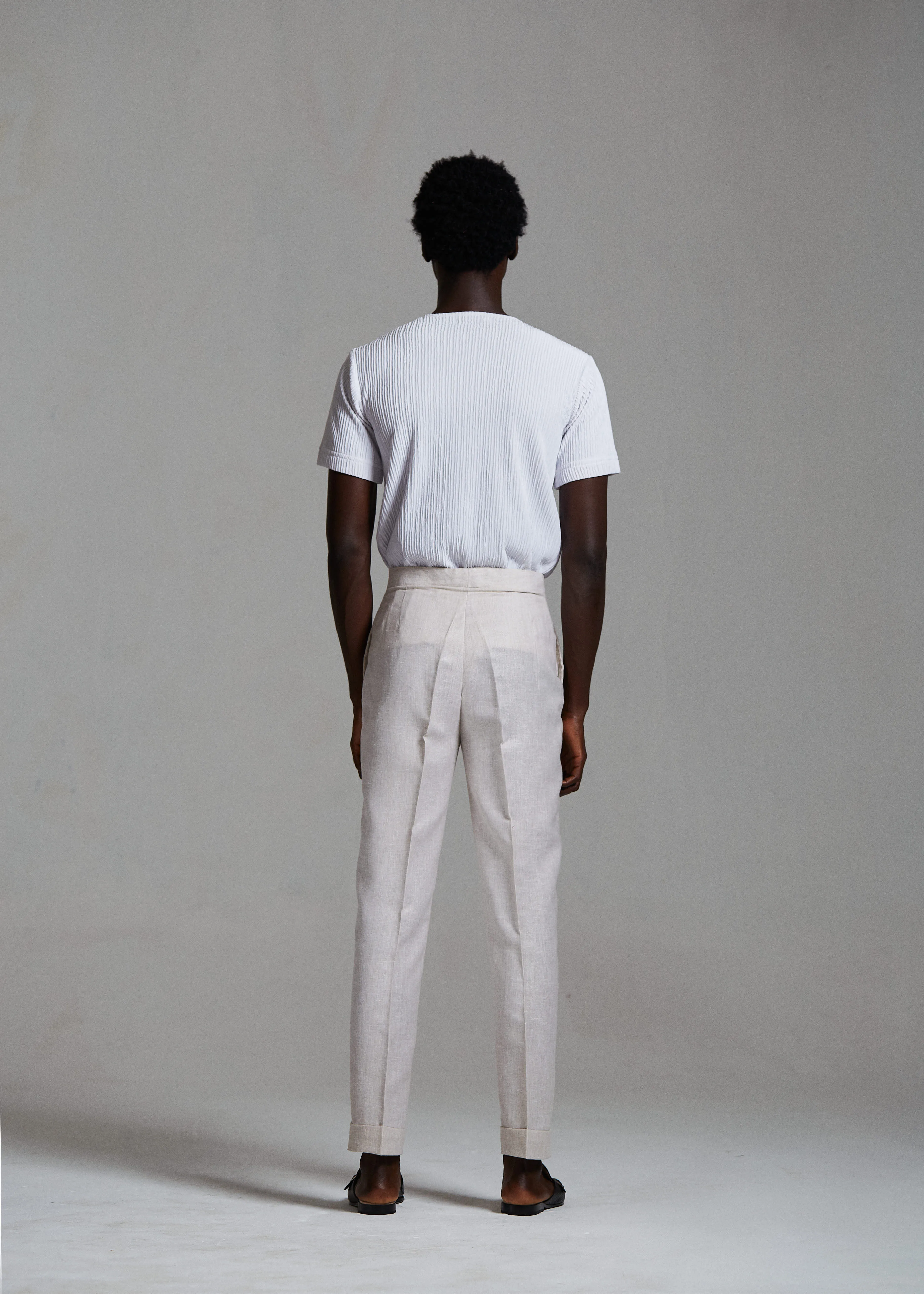 Linen Turn Up Trousers