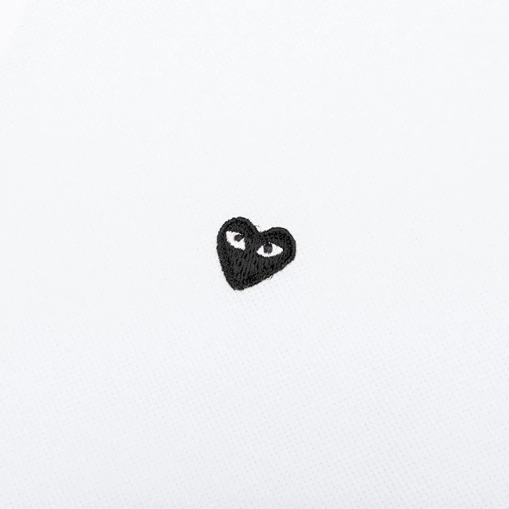 White Polo Shirt with Little Black Heart