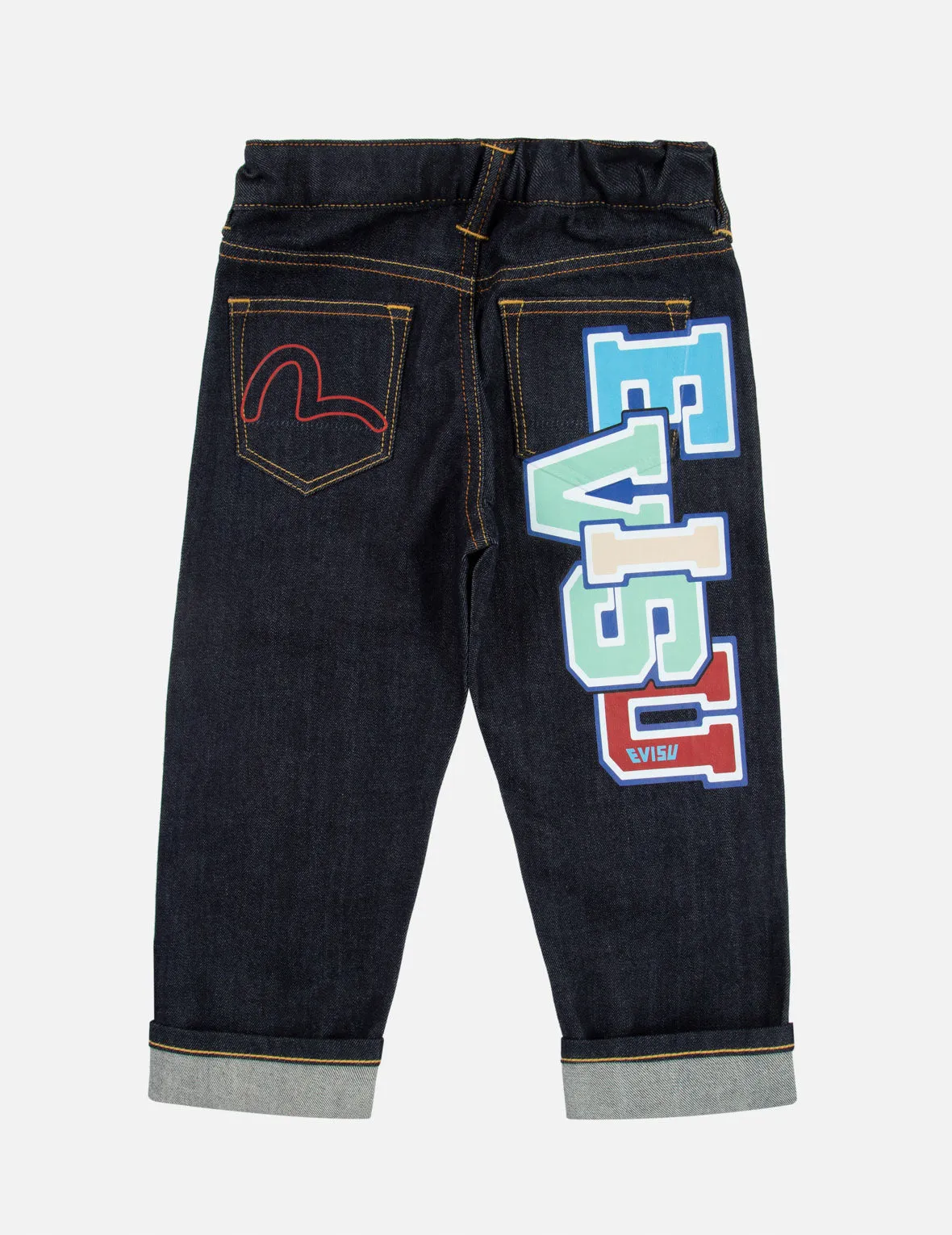 Logo and Seagull Print Regular Fit Denim Jeans