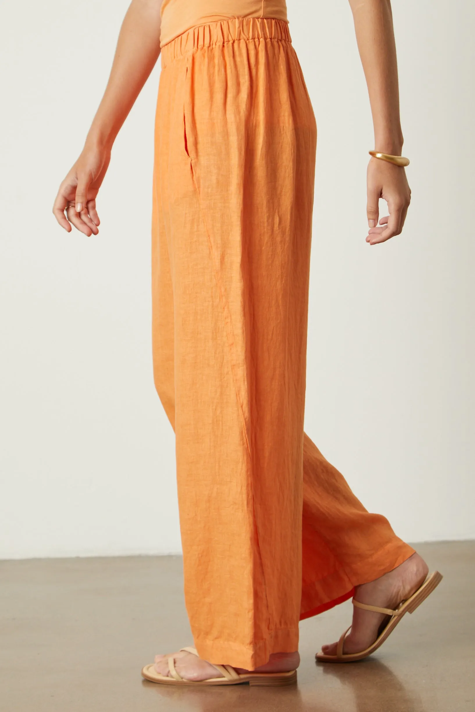 LOLA LINEN TROUSERS IN HEAT