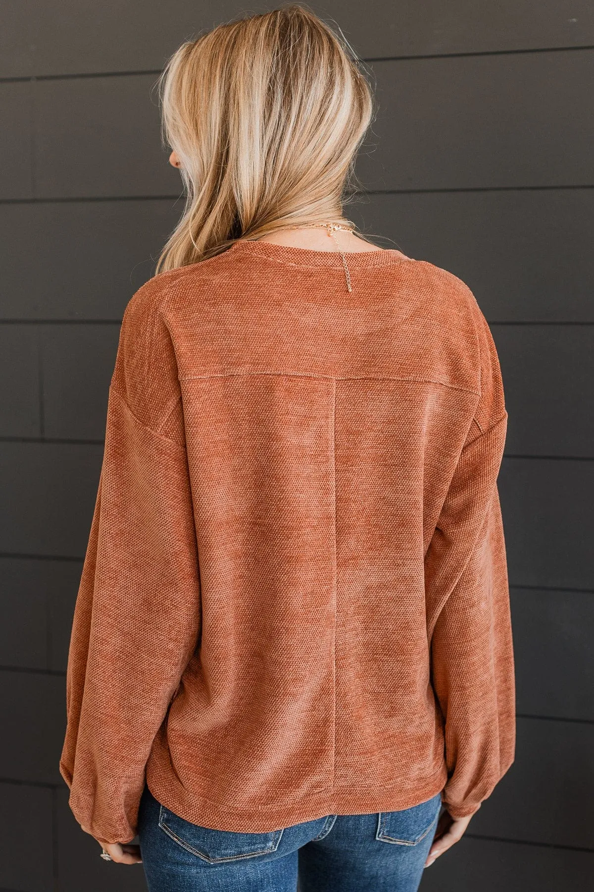 Rust Knit Top - Long Time Coming