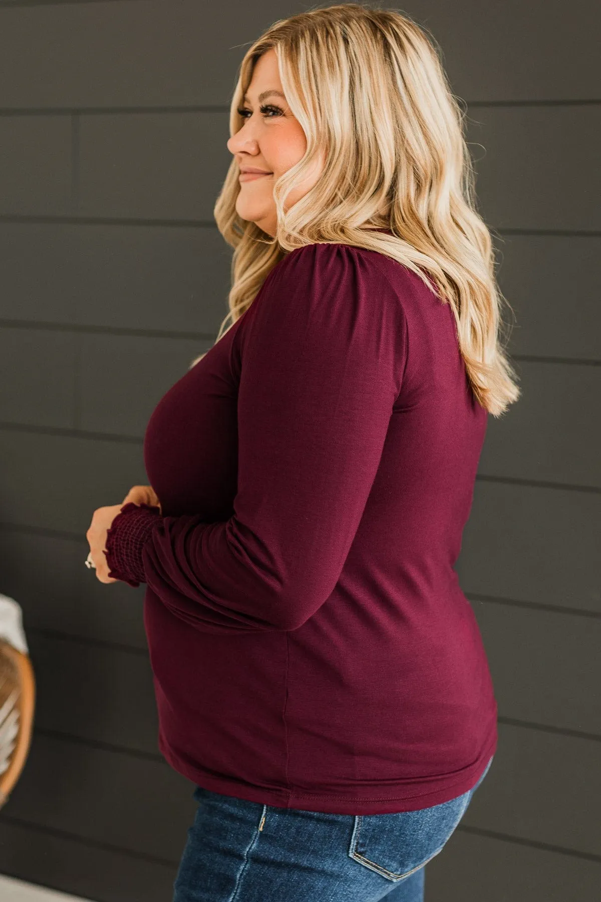 Love Found Knit Top Burgundy