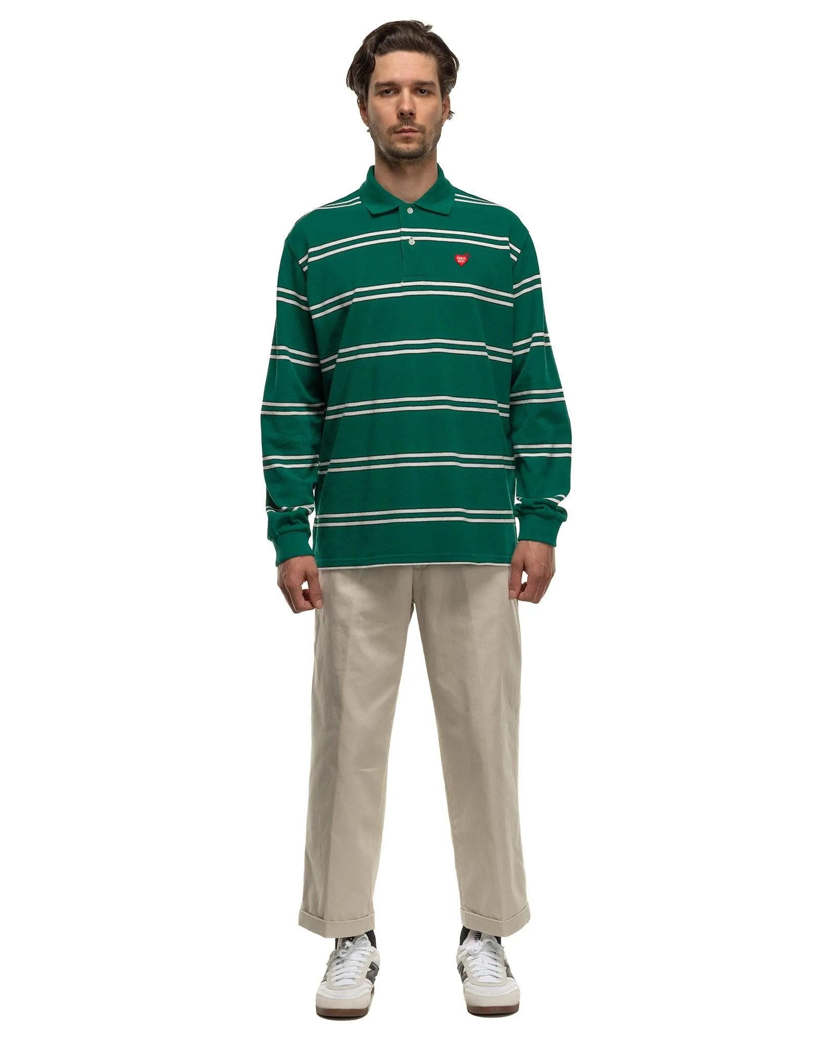 Green Long Sleeve Polo Shirt