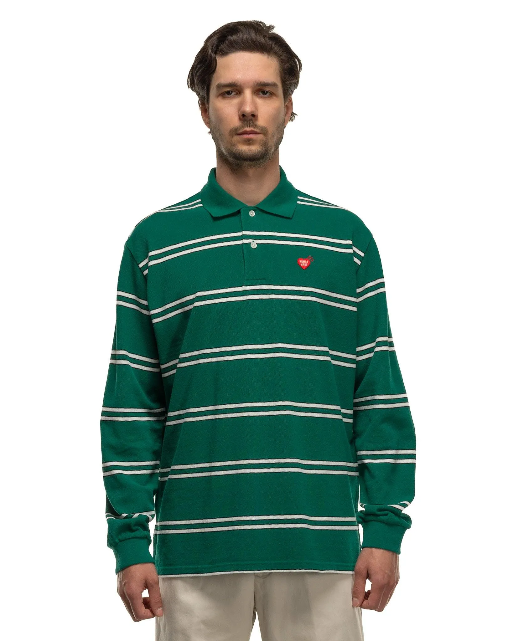 Green Long Sleeve Polo Shirt