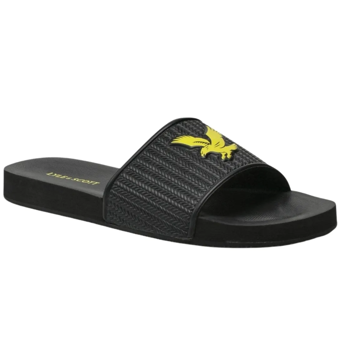 Lyle Scott Logo Jet Black Slides