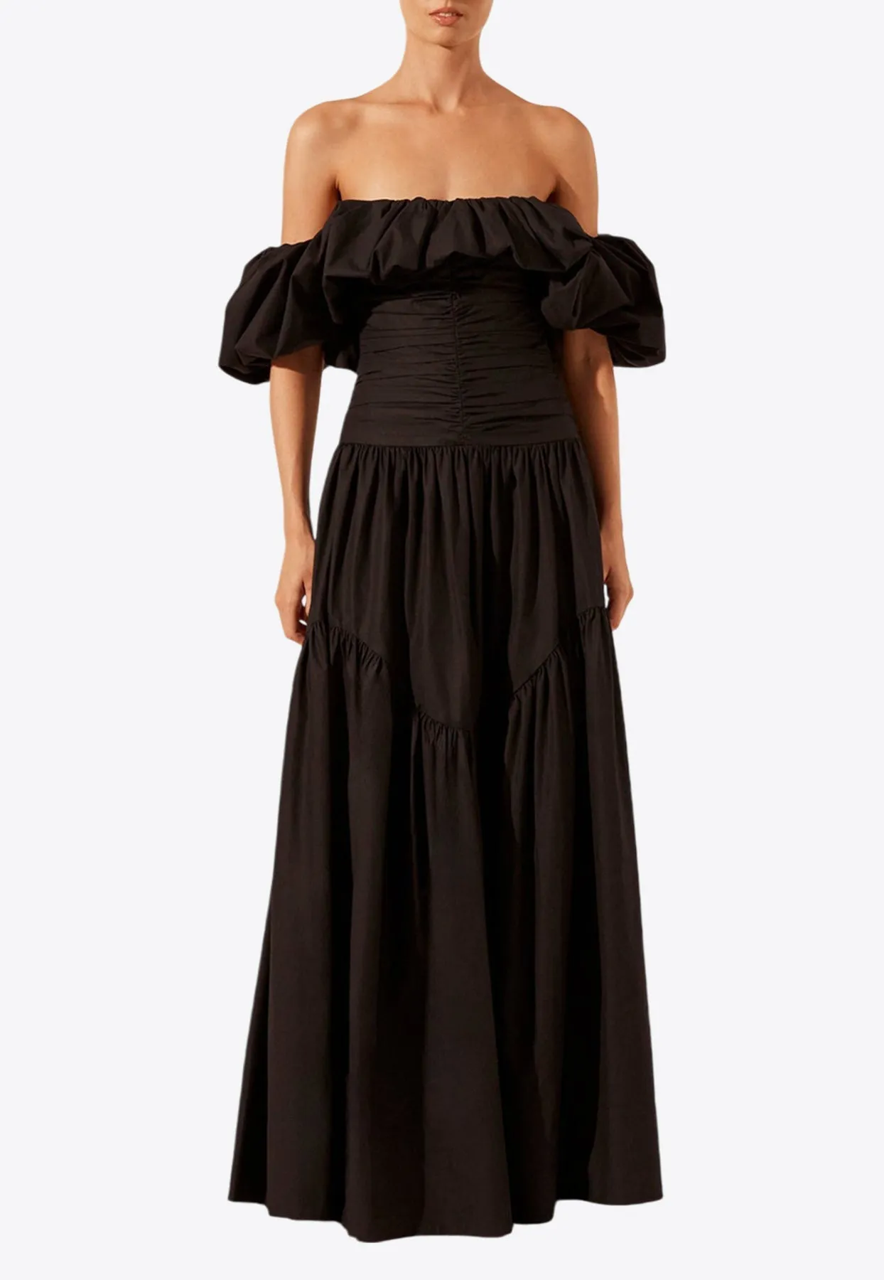 Maiori Off-Shoulder Ruched Maxi Dress