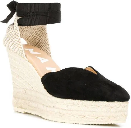 Manebi Hamptons wedge espadrilles Black