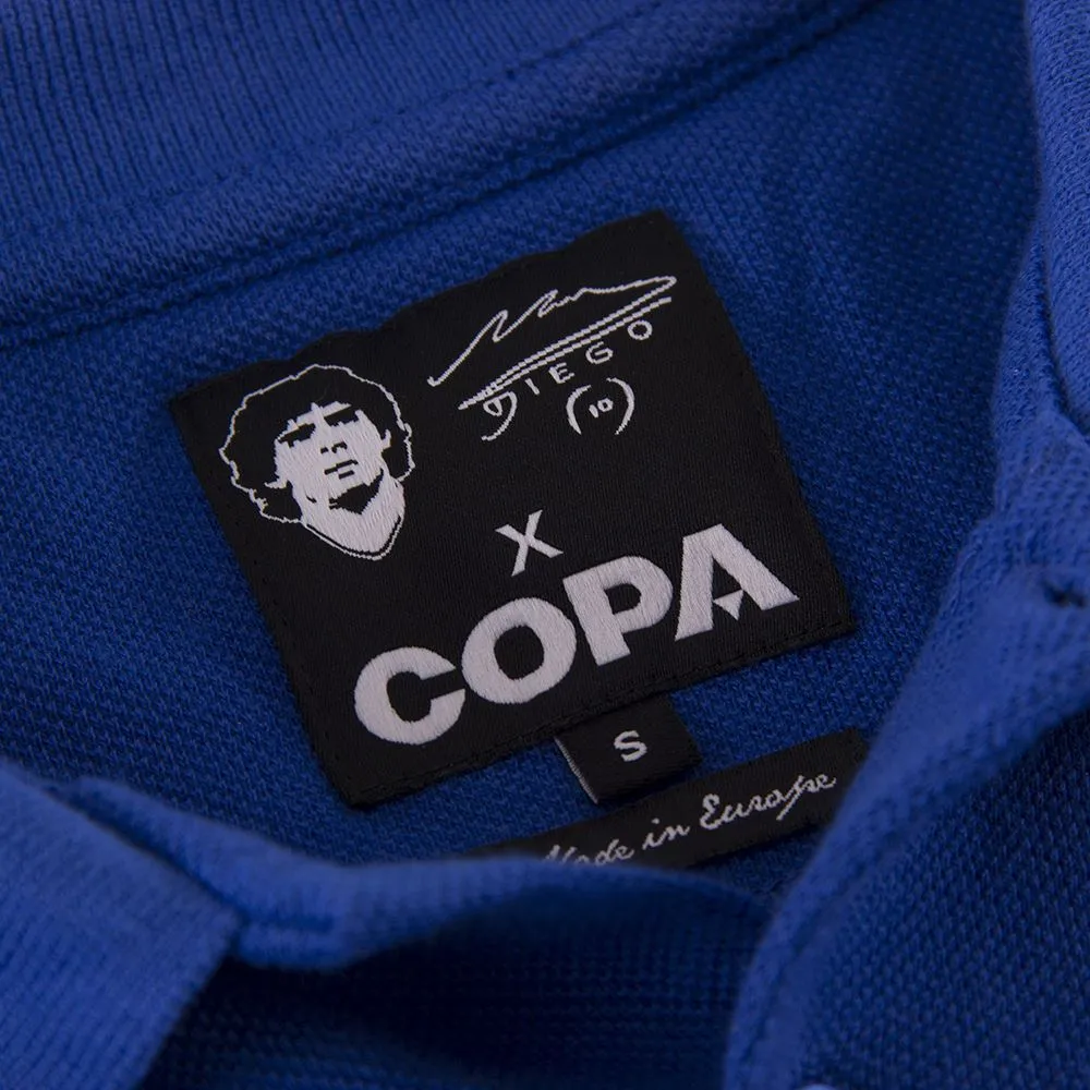 Maradona X COPA Boca Embroidery Polo Shirt - Blue/ Yellow