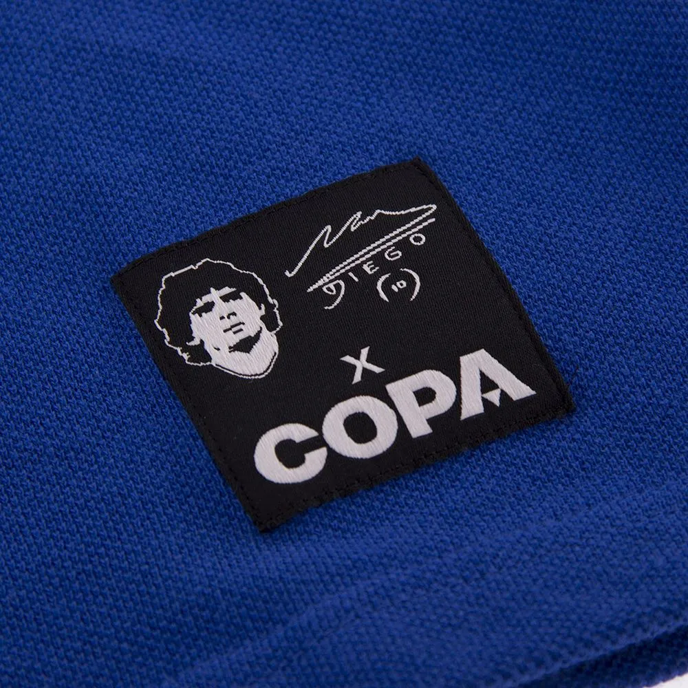 Maradona X COPA Boca Embroidery Polo Shirt - Blue/ Yellow