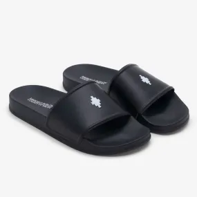 MARCELO BURLON Slide Sandals with Cross Logo in Black