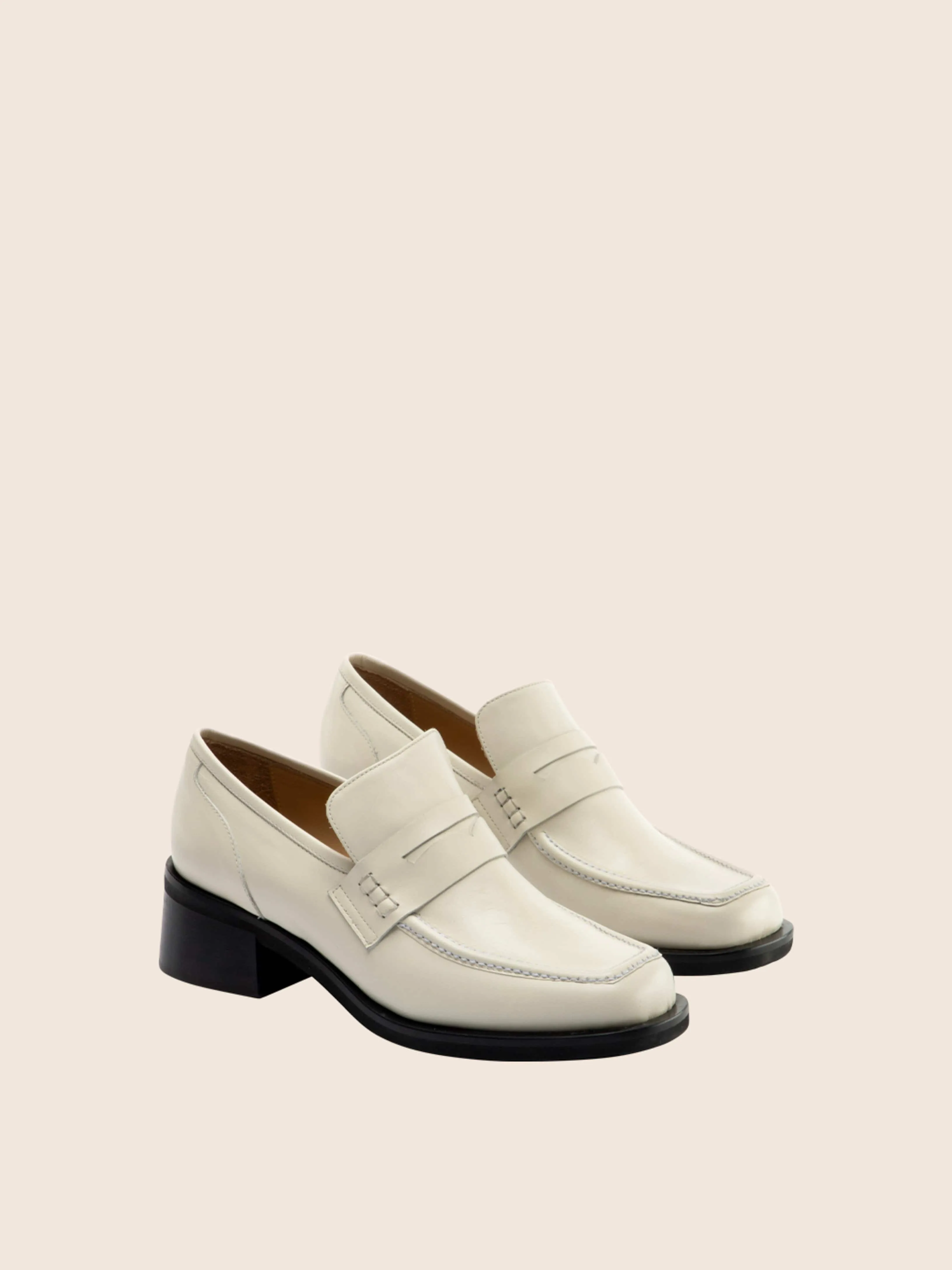 Cream Loafer Shoes for Women