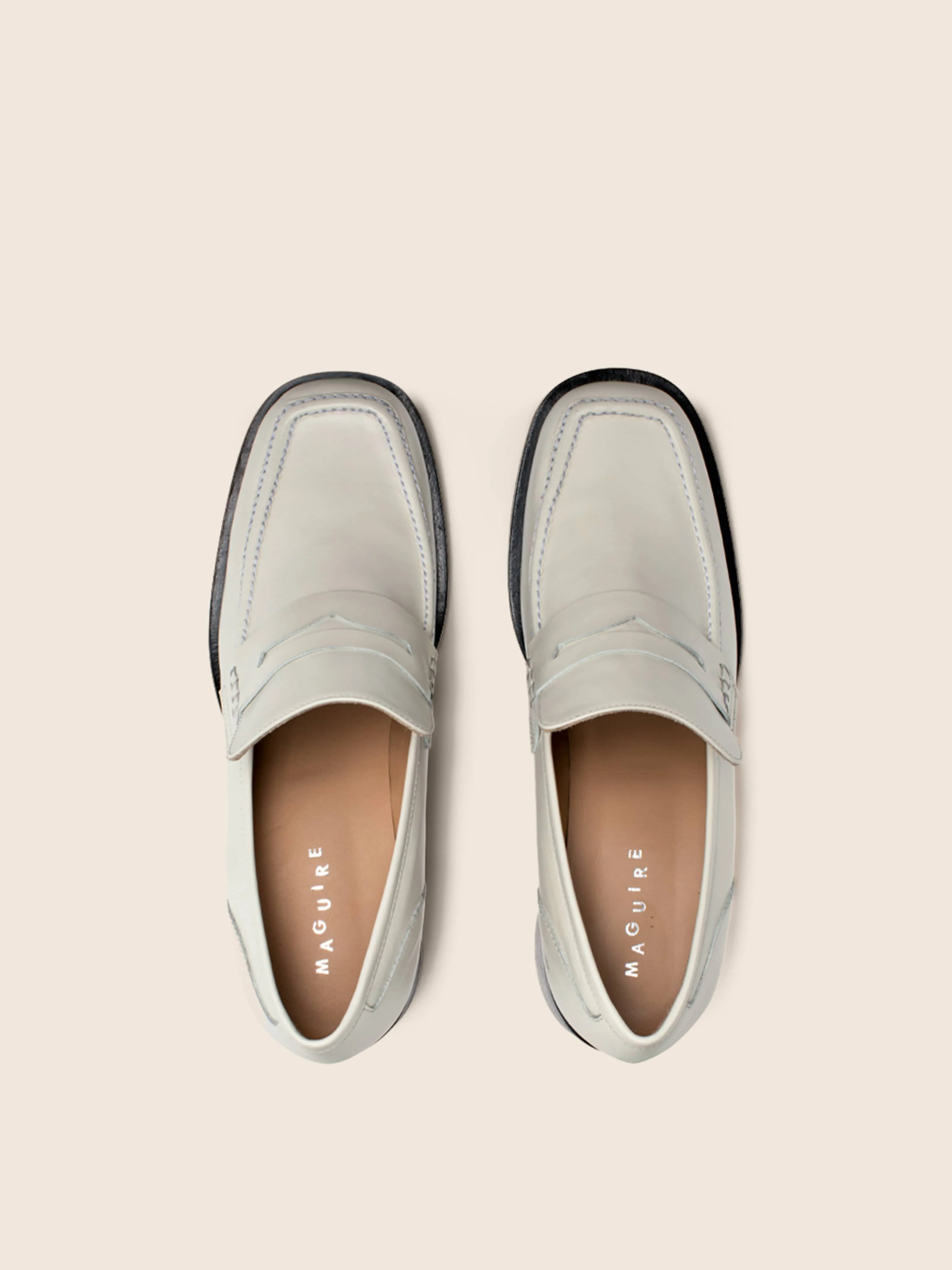 Cream Loafer Shoes for Women