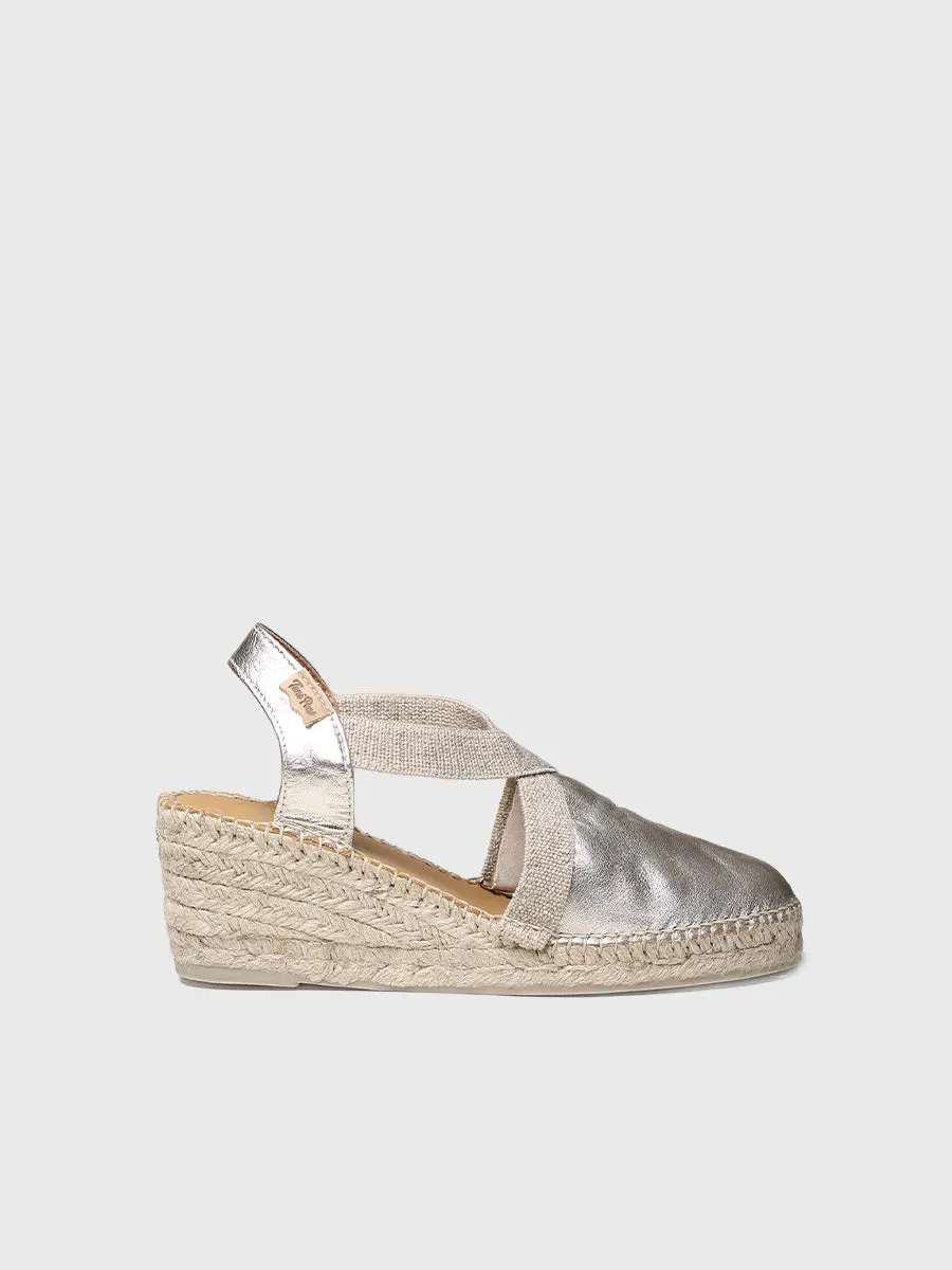 Medium wedge espadrilles in leather - TOSSA