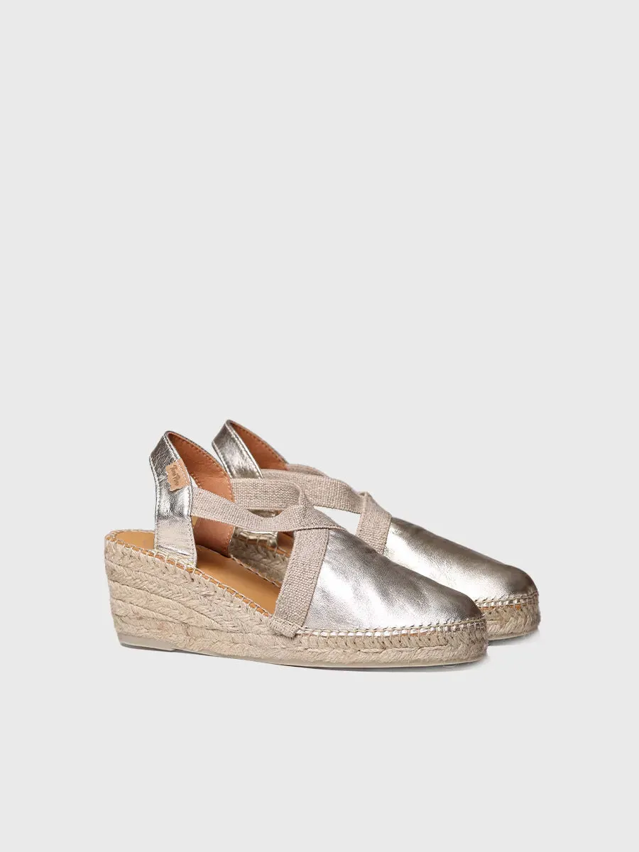 Medium wedge espadrilles in leather - TOSSA