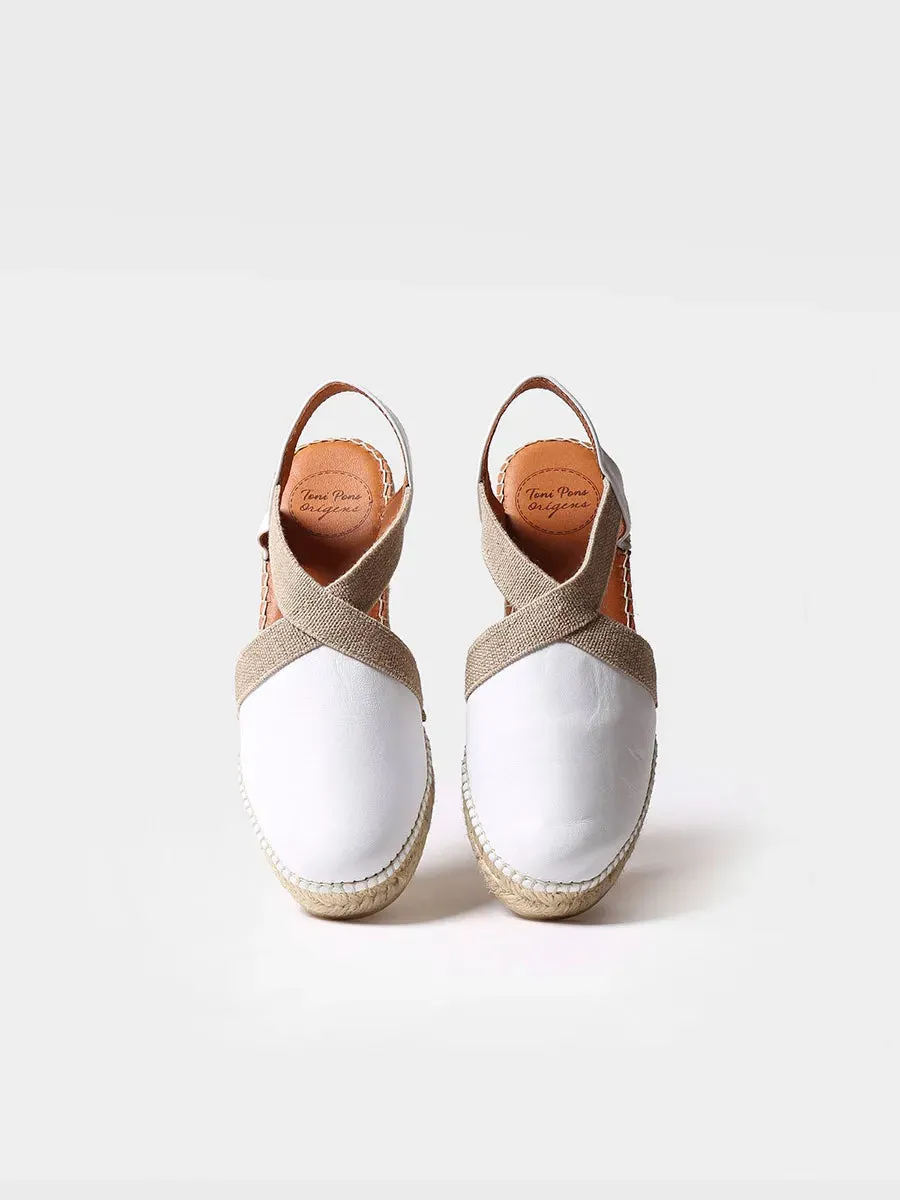 Medium wedge espadrilles in leather - TOSSA