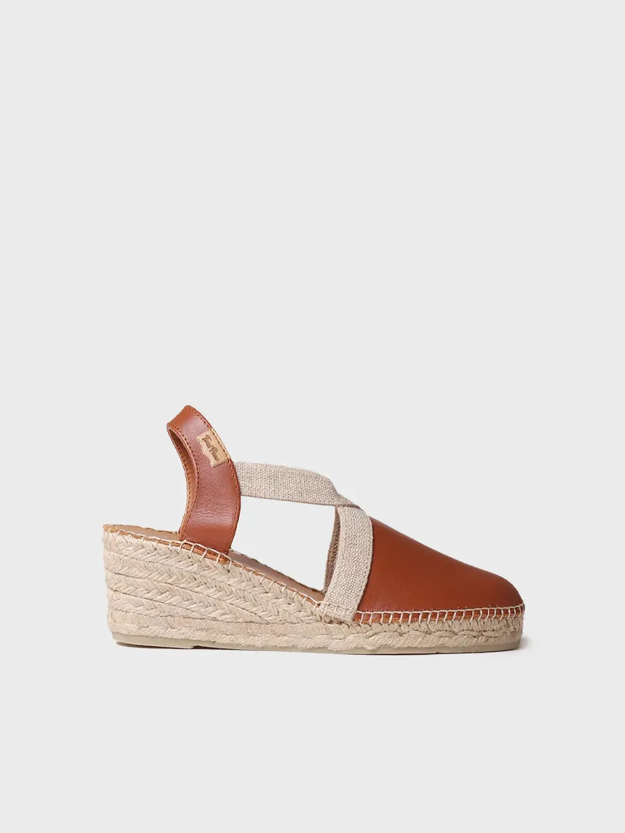 Medium wedge espadrilles in leather - TOSSA