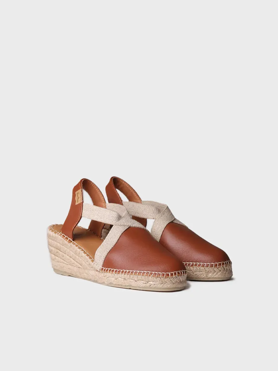 Medium wedge espadrilles in leather - TOSSA