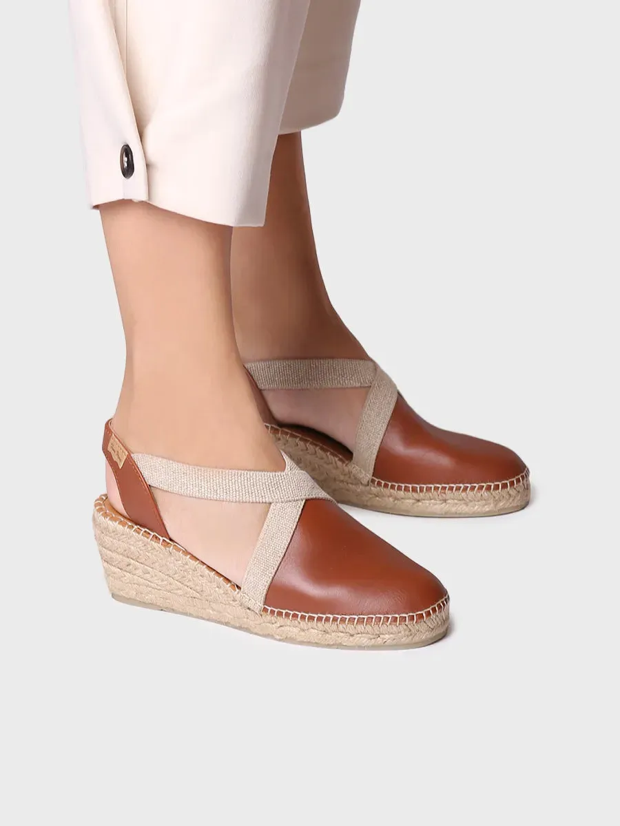 Medium wedge espadrilles in leather - TOSSA