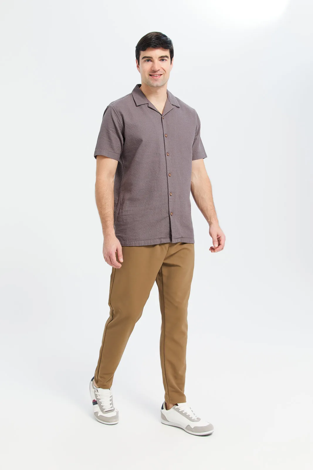 Men Brown Jogger Fit Trousers