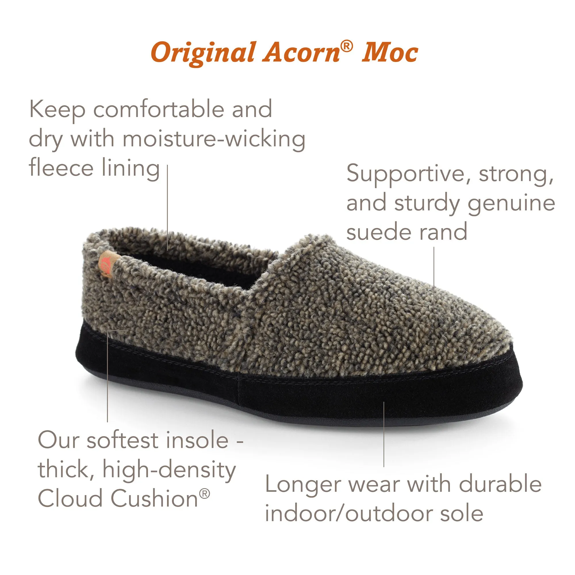 Men's Acorn® Moc Slippers with Cloud Cushion® Comfort