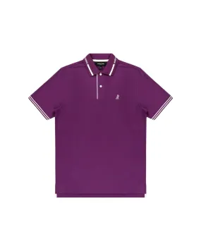 Men's Branded Collar Polo Shirt - Plum A211