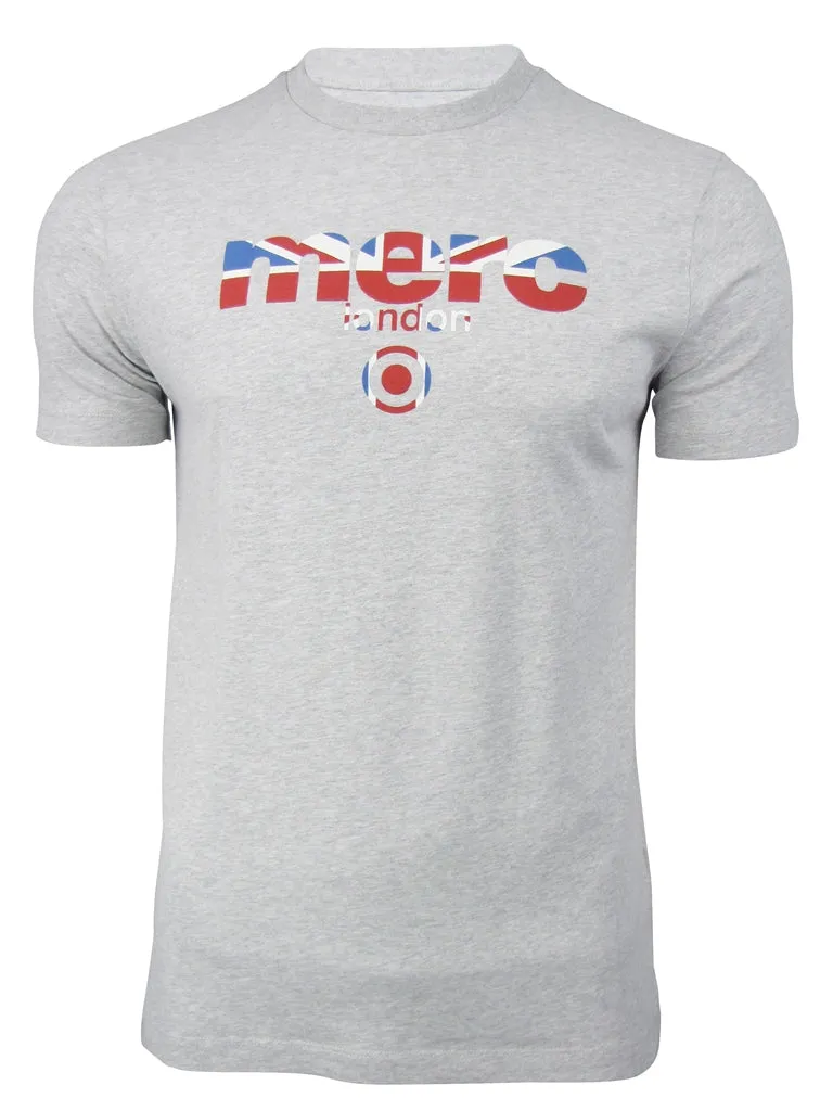 Merc London T Shirt 'Broadwell' | Union Jack Print | Raised Rubber Design