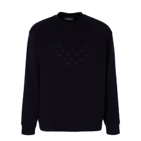 Men's Navy Blue Eagle Embroidered Sweatshirt