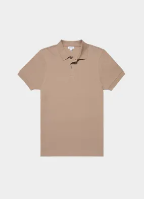 Men's Piqué Polo Shirt in Sandstone