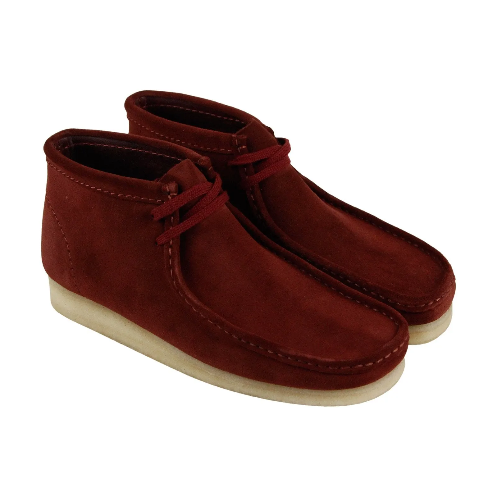 Men's Red Suede Slip On Chukka Boots - Clarks Wallabee Boot 26134755