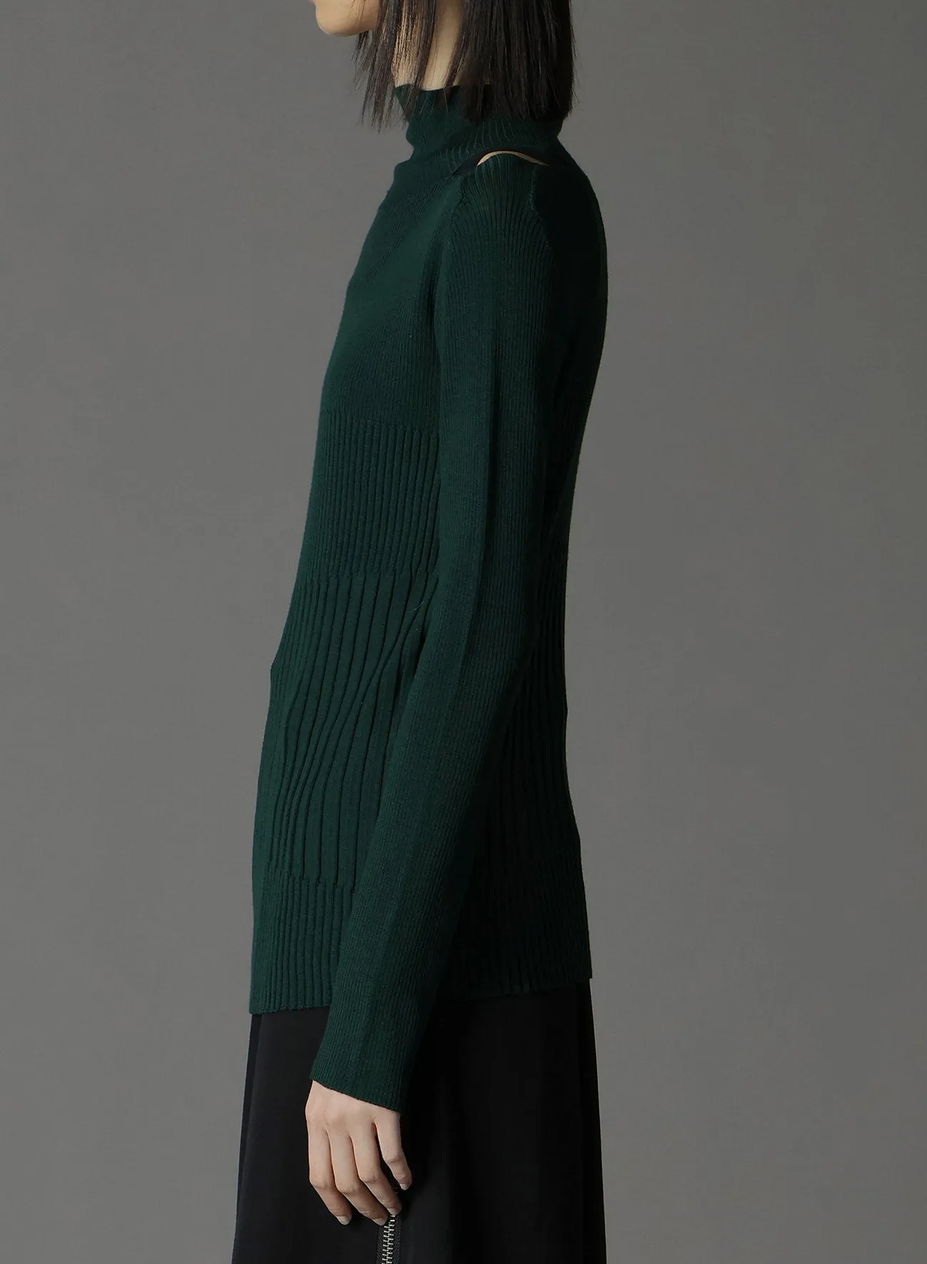 MERINO WOOL DESIGN TURTLENECK KNIT