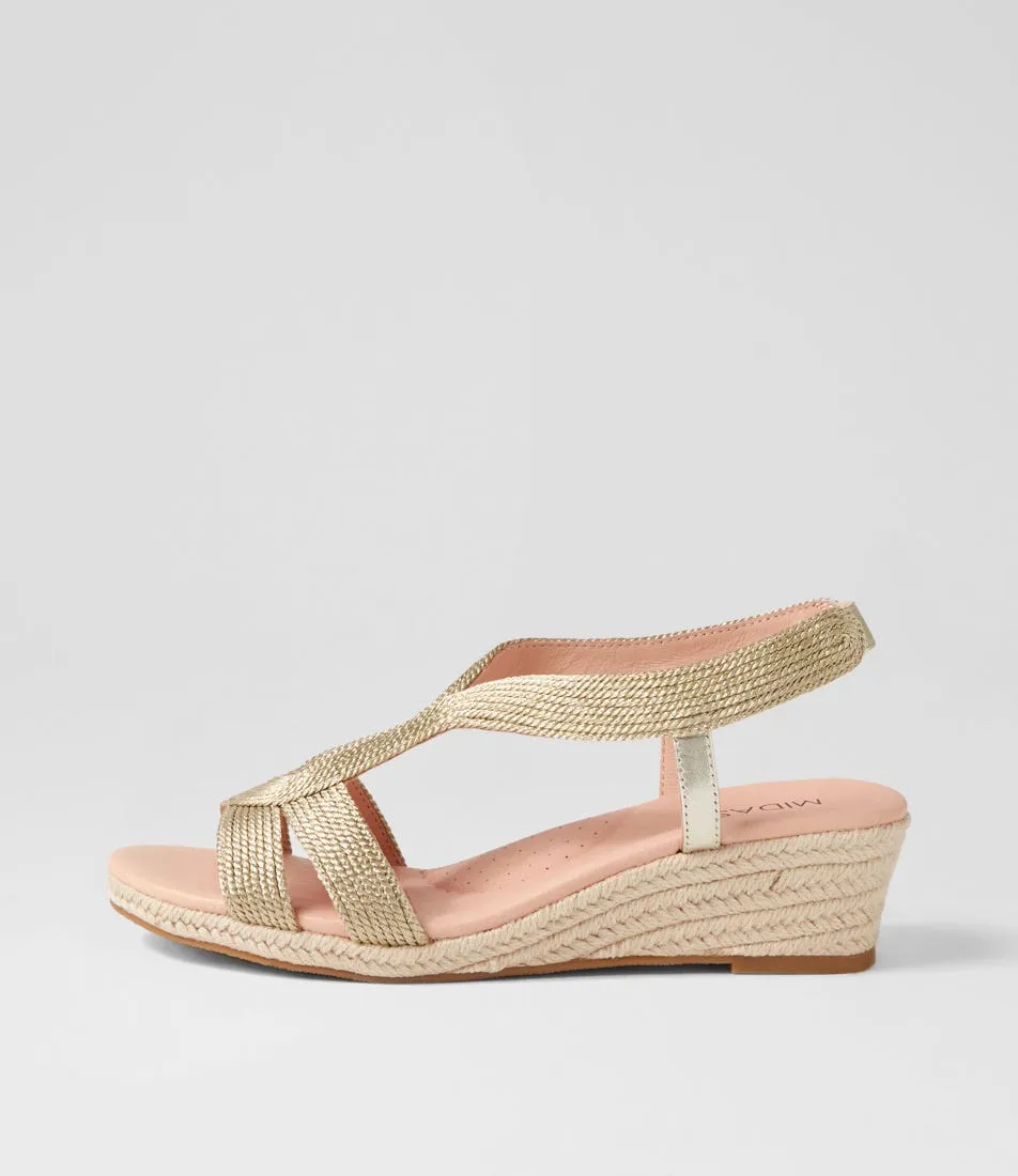 MIDAS Haleb Pale Gold Rope Leather Espadrilles