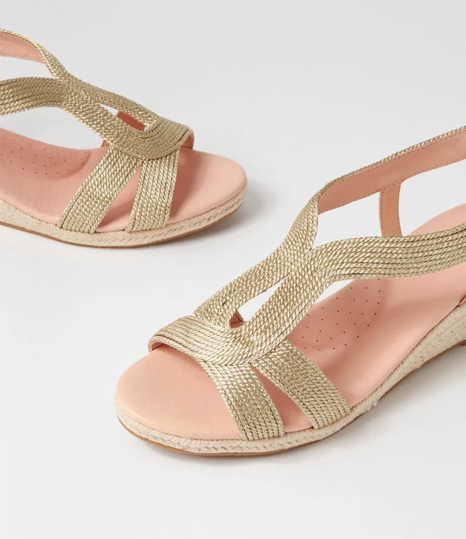 MIDAS Haleb Pale Gold Rope Leather Espadrilles