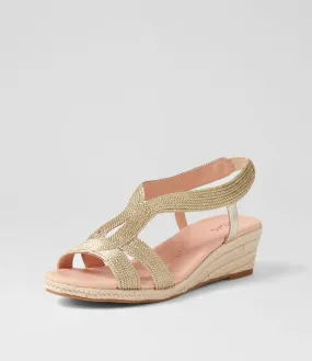 MIDAS Haleb Pale Gold Rope Leather Espadrilles