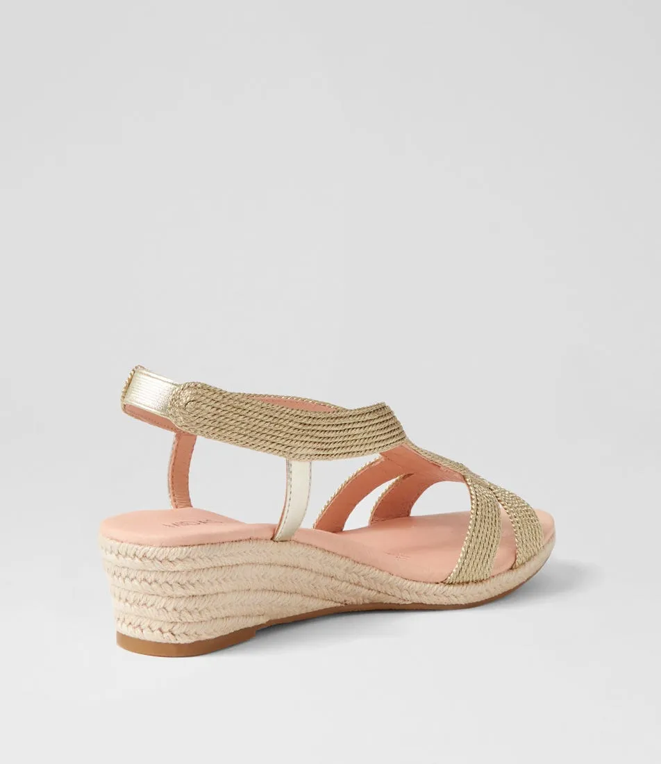 MIDAS Haleb Pale Gold Rope Leather Espadrilles