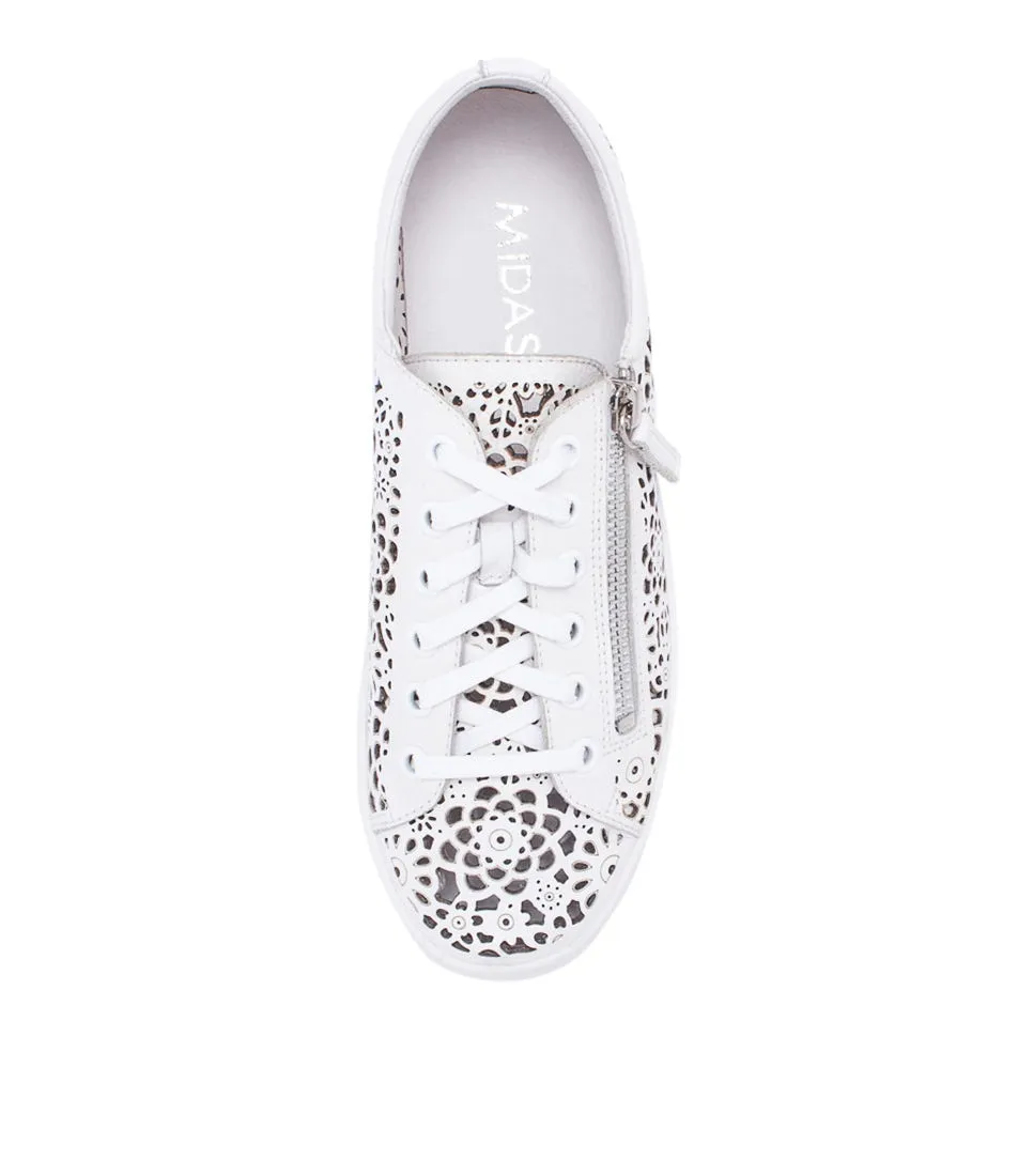 MIDAS Landry White Leather Sneakers Ws