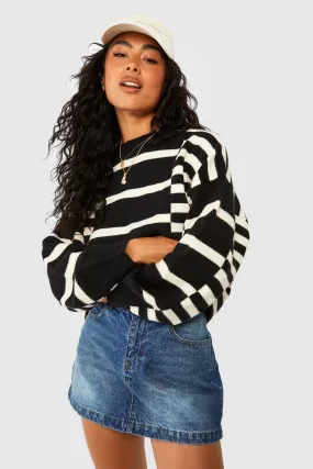 Mixed Stripe Oversized Jumper | Shop Jumpers & Cardigans at boohoo