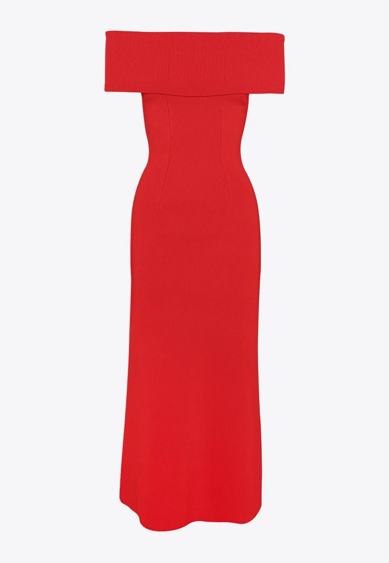 Monaco Off-Shoulder Crepe Midi Dress