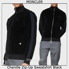 MONCLER Chenille Zip-Up Sweatshirt - Shop Now